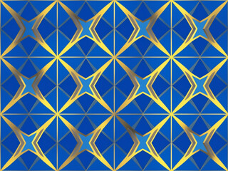 青と金色のイメージ背景丨AI画像