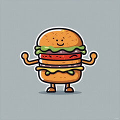 funny Hamburger sticker,, generated image