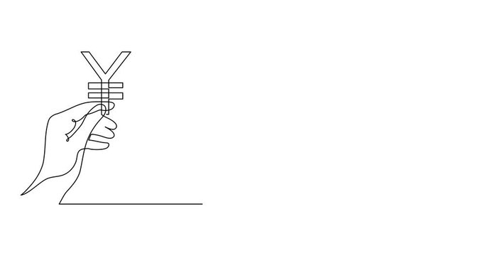 Currency exchange one line art animation,hands with currency continuous contour motion,hand-drawn international financial valuta business video,currency trendy 4k self-drawing movie