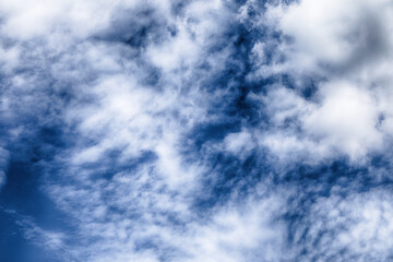 Clouds pattern in the sky. Blue sky with white clouds