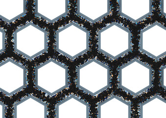 A Vibrant Array of Hexagons in a Seamless Design - 676328397