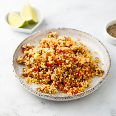 Homemade couscous with sun dried tomatoes