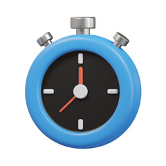 Stopwatch icon 3d render illustration.