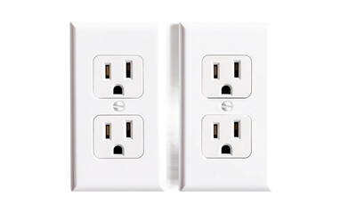 Collection of White Color DFCI Outlets Isolated on Transparent Background PNG.