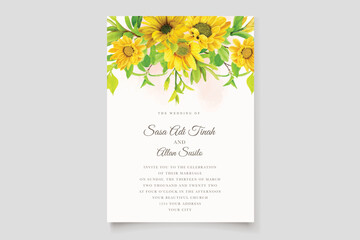 sunflower wedding invitation card design