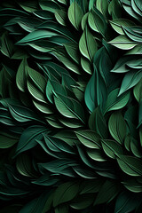A close-up of a laurel wreath's leaves, capturing their vibrant green color and the intricate patterns of their arrangement.  