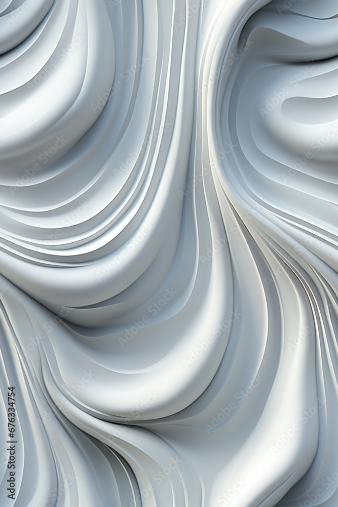 Aufkleber abstract monochrome with soft waves and lines in pastel gray.
