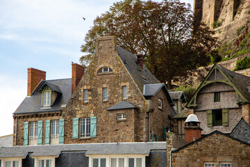 Fototapeta na wymiar Buildings of Le Mont-Saint-Michel, France
