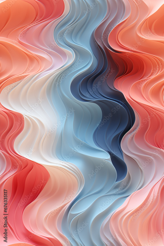Poster abstract monochrome with soft waves and lines in pastel colors. 