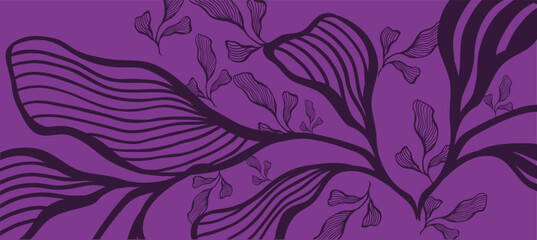 abstarct leaves pattern. Vector Illustration.