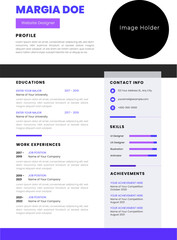 Fototapeta na wymiar Modern cv resume design template