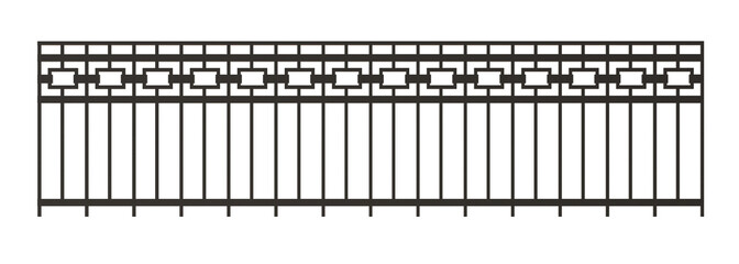 Black forged decorative lattice isolated or Decorative iron wrought fence. Vintage gate with swirls. png transparency