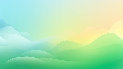 Obraz premium Soft waves in tranquil green and yellow gradient tones, green and yellow gradient image