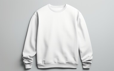 White sweatshirt on isolated grey background - obrazy, fototapety, plakaty
