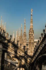 Fototapeta na wymiar Roof of Milan Cathedral Duomo di Milano