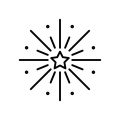 fireworks line icon
