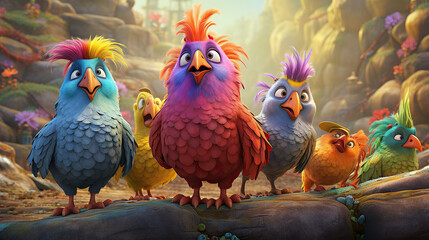 Fototapeta premium Magical Chickens