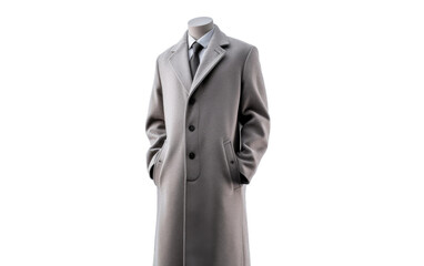 Fascinating Long Overcoat Isolated on Transparent Background PNG.