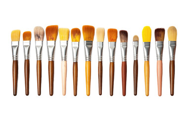Beautiful Soft Collection of Paintbrushes Isolated on Transparent Background PNG.