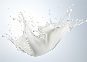 White milk wave splash with splatters and drops