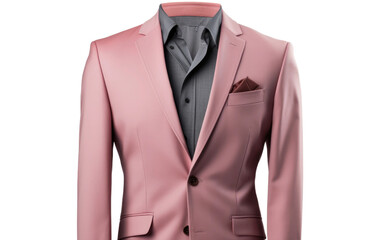 Stunning Pink Patch Pocket Blazer Isolated on Transparent Background PNG.