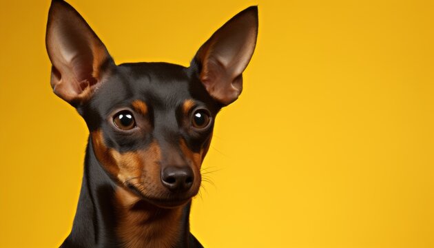 Adorable Studio Portrait Of A Cute And Playful Dog Captured On An Isolated Solid Color Background