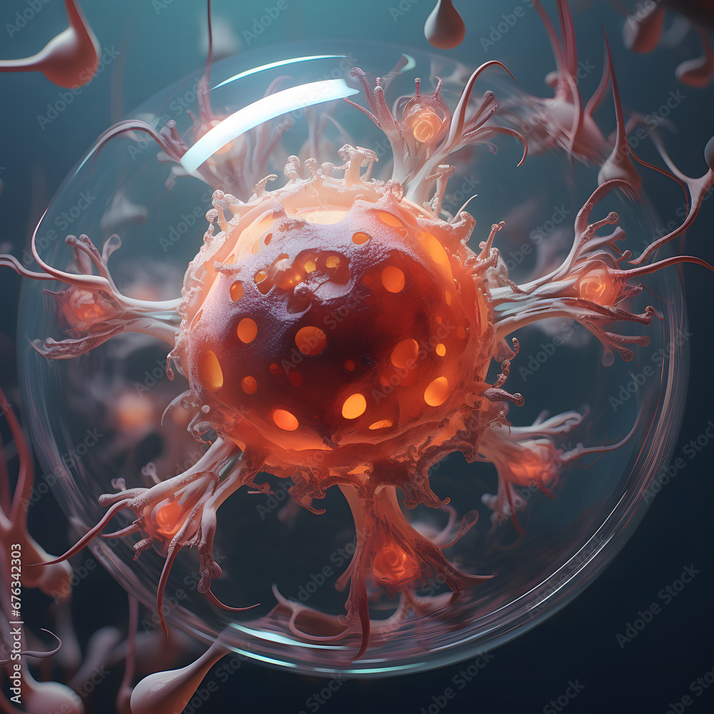 Wall mural stem cell 3d