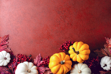 Thanksgiving greeting card mockup, fall decorative festive template