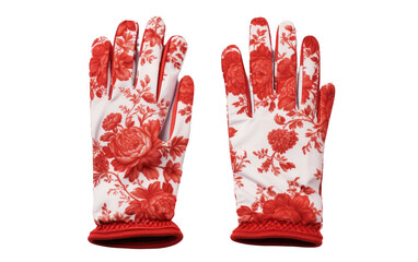 Comfortable Colorful Soft Printed Gloves Isolated on Transparent Background PNG.