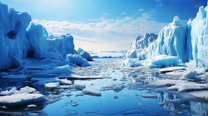 温暖化で溶ける北極の氷河(generative ai) - obrazy, fototapety, plakaty