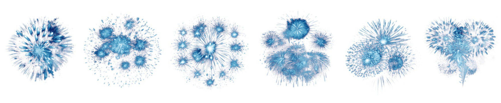 Collection, a bundle of fireworks isolated on transparent white background