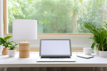 Fototapeta premium Sleek Home Office Setup: Designer's Haven