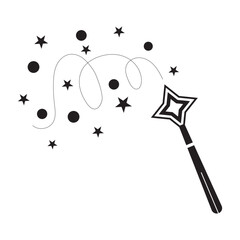 magic wand icon logo vector illustration design template