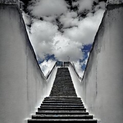 stairway to heaven in an old castle