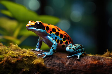 Fototapeta premium A colorful rainforest poison dart frog.