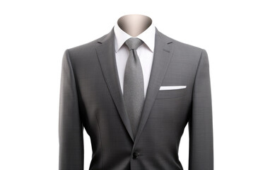 Beautiful Black Suit with Tie Isolated on Transparent Background PNG.