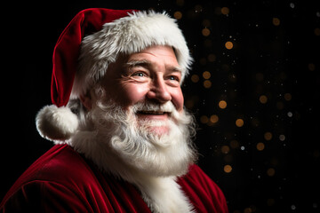 Santa Claus with his red hat and his white beard, smiling happy