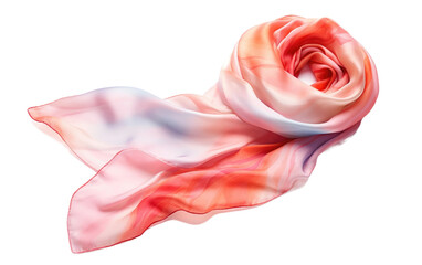 Amazing Colorful Soft Silk Scarf Isolated on Transparent Background PNG.