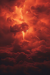 red dark cloud covered sky