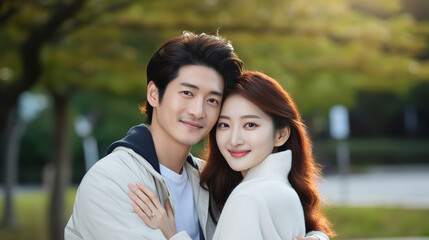 Fototapeta premium portrait of a couple outdoors