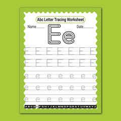 
Uppercase and lowercase letter tracing worksheets for preschooler and kids