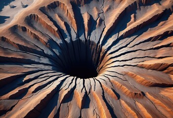 anomalous hole abyss in the desert - obrazy, fototapety, plakaty