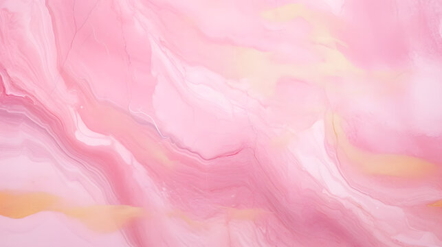 Abstract watercolor paint Soft pastel pink color and golden lines texture marble. generative AI.