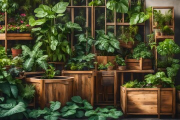Fototapeta na wymiar plants in a greenhouse