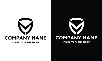 M shield logo vector template