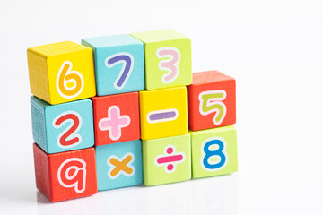 Math number colorful, education study mathematics learning teach concept.
