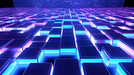 Obraz premium Neon light, cubes