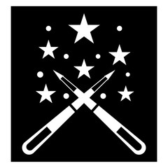 magic wand icon logo vector illustration design template