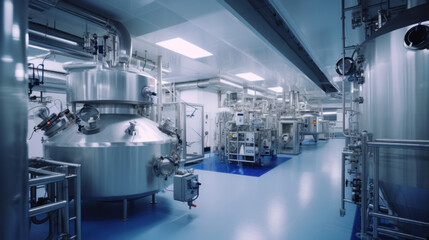Advanced equipment inside a pharmaceutical manufacturing facility.