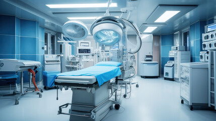 Advanced operating room with lots of equipment for surgical specialists.